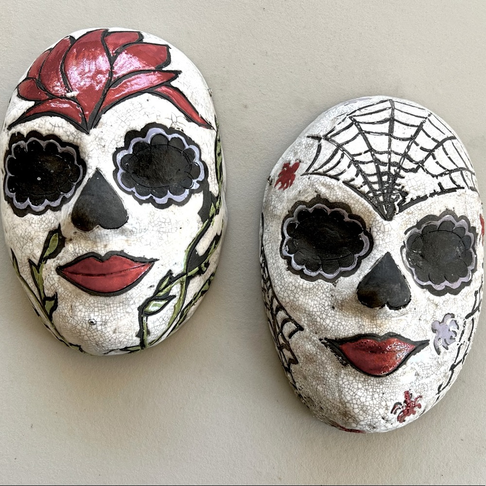 Handmade Ceramic Sugar Skull Faces ONE OF A KIND ♥️